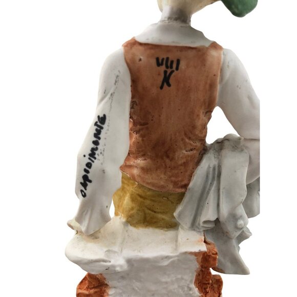 Vintage Capodimonte Porcelain Figurines Boy & Girl Set Wooden Bases Signed - Picture 2 of 9